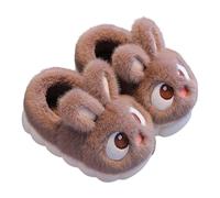 Pantofole da bambina a forma di gatto, per bambini, invernali, antiscivolo, per interni, taglia 42, caffè, 39 EU