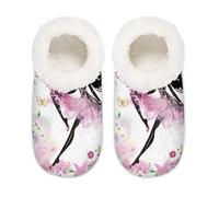 Pantofole da casa con farfalle floreali per donne e uomini, in memory foam, con fata e fiori, Multi, 6/6.5 UK Wide