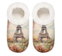 Pantofole da casa con Torre Eiffel di Parigi, per donne e uomini, in memory foam, pantofole da casa, Multi, 37.5/38.5 EU