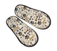 Pantofole Da Casa Dog Bones Paw Printing Ciabatte Da Viaggio Pelose Lavabili Ciabatte Per Donna Uomo Invernali L