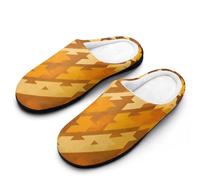 Pantofole da casa invernali da donna, calde, antiscivolo, per interni ed esterni, con suola in gomma, colore: marrone, arancione, sfumato, pied de poule, dente di cane, retrò, rosa, ciano, sfumato,