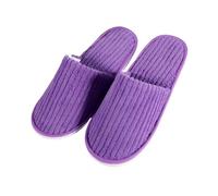 Pantofole da casa invernali uomo e donna, con punta chiusa, in peluche, spesse, piatte, morbide silenziose, for la camera letto Per uso Domestico(28.5cm Purple)