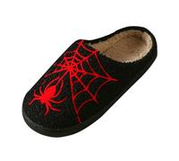 Pantofole da casa per le donne 2025 asciugamano di Halloween pantofole in cotone ricamato per la casa antiscivolo coppia scarpe da interno autunno e inverno caldo spettrale zucca di Halloween scarpa