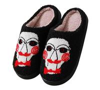Pantofole da casa per le donne 2025 asciugamano di Halloween pantofole in cotone ricamato per la casa antiscivolo coppia scarpe da interno autunno e inverno caldo spettrale zucca di Halloween scarpa