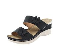 Pantofole da casa per le donne antiscivolo sandali con zeppa estate sandali con piattaforma per le donne sandali piattaforma moda bohemien bellissimi sandali sandali sandali con, Nero , 39 EU