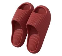 Pantofole da casa per uomo e donna, comode, antiscivolo, con suola spessa, ad asciugatura rapida, morbide, per bagno e piscina, massaggi estivi, per interni ed esterni, Rosso, 39 EU