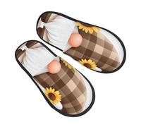 Pantofole Da Casa Sunflower Brown Hat Gnome Print Ciabatte Da Viaggio Pelose Casual Ciabatte Per Invernali Feste Ospiti M