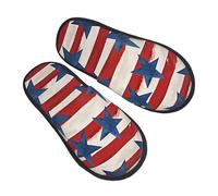 Pantofole Da Casa Ted Star Stripe Flag Soffici Pantofole In Peluche Comoda Scarpe Peluche Per Coppia Hotel Donna M