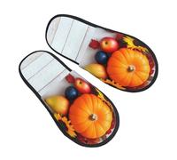 Pantofole Da Casa Thanksgiving With Autumn Pumpkins Fall Leaves Pattern Scarpe Da Casa Leggero Casual Ciabatte Per Invernali Esterno Sauna L