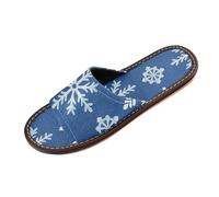 Pantofole da doccia blu con fiocco di neve alla moda per interni ed esterni, ultraleggere, leggere, personali senza lacci, scarpe da casa aperte per ospiti, hotel, viaggi, aereo pantuflas para mujer