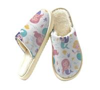 Pantofole da donna a forma di sirenetta, in memory foam, con motivo sirenette, Multi, 38.5/39.5 EU