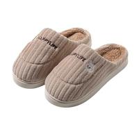 Pantofole da donna accoglienti pantofole invernali e pantofole con simpatico design stampato, comode scarpe calde per la casa, cachi, 37 EU