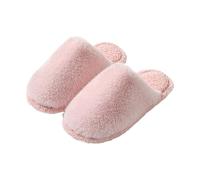 Pantofole da donna, anti-rumore, da donna, invernali, calde, chiuse, pantofole per interni, casual, pantofole piatte di grandi dimensioni, pantofole a tinta unita, rosa, 40 EU