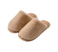 Pantofole da donna, anti-rumore, da donna, invernali, calde, chiuse, pantofole per interni, casual, pantofole piatte di grandi dimensioni, pantofole a tinta unita, marrone, 36 EU