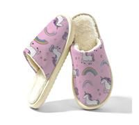 Pantofole da donna antiscivolo da casa per interni | Pantofole lavabili, morbide, con unicorno, arcobaleno, morbide, chiuse, leggere, per camera da letto, hotel, viaggi, spa