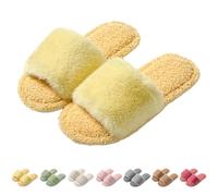 Pantofole da donna aperte in cotone, da donna, invernali, in feltro, calde, in peluche, leggere, in stile estetico, antiscivolo, eleganti, verde, 38 EU