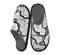 Pantofole da donna bianche e nere con fiori e nuvole pantofole da interno per le donne dormienti pantofole da donna pantofole da casa da donna pantofole da letto pantofole per le donne 9