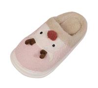Pantofole da donna, carine, calde, in cotone, invernali, chiuse, per interni, per la casa, in feltro, comode pantofole di peluche per Natale, Colore: rosa., 40 EU