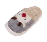 Pantofole da donna, carine, calde, in cotone, invernali, chiuse, per interni, per la casa, in feltro, comode pantofole di peluche per Natale, grigio., 44 EU