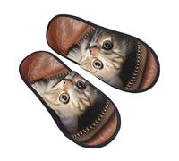 Pantofole Da Donna Cat Peeks Out Of Zippered Leather Pocket Soffici Ciabatta Con Pelo Eleganti Ciabatte Da Casa Per Coppia Letto Bagno L