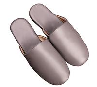 Pantofole Da Donna Chiuse Estive，ciabatte In Pelle Uomo Indoor ， Sandali In Pelle A Punta Chiusa Con Fodera Traspirante, Suola In Pelle Scamosciata Per Il Massimo Comfort ( Color : Light gray , Size :