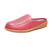Pantofole da donna chiuse sul davanti, morbide, estive, antiscivolo, in ecopelle, traspiranti, per il tempo libero, Rosa acceso., 36 EU