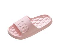 Pantofole da donna ciabatte da bagno ciabatte donna pantofole alla moda nuovo modello estivo interno caricatura esterna carino stampa comoda morbida suola piatta pantofole leggere, Colore: rosa., 37