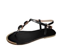 Pantofole da donna ciabatte da bagno, sandali con dita dei piedi, per appartamenti, romanzo estivo, infradito con fibbia da donna, casual, aperte, pantofole da donna, Nero , 43 EU