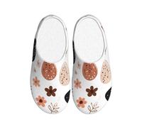 Pantofole da donna colorate con foglie di uova in flanella, pantofole da casa per uomo pasquale antiscivolo calde scarpe invernali per interni ed esterni, Multicolore, 3X-Large