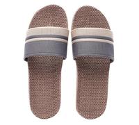 Pantofole da donna Comfort ortopedico in lino, da donna, estive, in tessuto, traspirante, con punta aperta, infradito e piattaforma morbida, pantofola, da spiaggia, pantofole leggeri, grigio, 40 EU