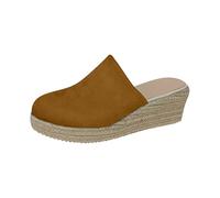 Pantofole da donna comode, comode, ortopediche, leggere, aperte, eleganti, leggere, casual, estive, antiscivolo, zeppa, per il tempo libero, da spiaggia, giallo., 38 EU