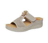 Pantofole da donna comode pantofole da donna da indossare tutti i giorni, design a punta aperta con plantare imbottito a fiori, massimo relax, ideali per gite estive e in spiaggia, Grigio, 37 EU