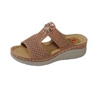 Pantofole da donna comode pantofole da donna da indossare tutti i giorni, design a punta aperta con plantare imbottito a fiori, massimo relax, ideali per gite estive e in spiaggia, Marrone, 37.5 EU