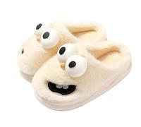 Pantofole da donna con bacio nel Regno Unito, divertenti e carine scarpe da casa per interni antiscivolo suola spessa esterna confortevole causale grande occhio cane lingua pantofola piattaforma