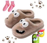 Pantofole da donna con bacio nel Regno Unito, divertenti e carine scarpe da casa per interni antiscivolo suola spessa esterna confortevole causale grande occhio cane lingua pantofola piattaforma