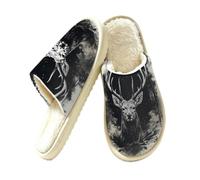 Pantofole da donna con cervo acquerello astratto animale memory foam scarpe da casa, Multi, 42.5/43 EU