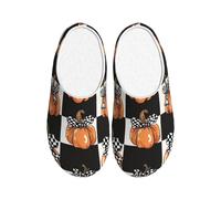 Pantofole da donna con foglie di fiori autunnali in flanella, pantofole da casa per uomo autunno autunno foglie d'acero antiscivolo calde scarpe invernali per interni ed esterni, Multicolore, X-Small