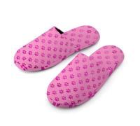 Pantofole da donna, con impronte di zampe di cane, in memory foam, stile casual, calde e morbide, per interni ed esterni, Dog Paw Prints Colore Rosa, Small