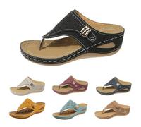 Pantofole da donna con plantare, infradito da donna con suola spessa, sandali con zeppa Arch Support Pantofole traspiranti Sliders Boho estive Anti Sweat Pantofole da donna, Nero , 44 EU