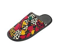 Pantofole da donna con stampa a pelle di ghepardo Texas Hold'em, calde, con memory foam, per casa, camera da letto, Stampa pelle di ghepardo Texas Hold Em, 38/39 EU