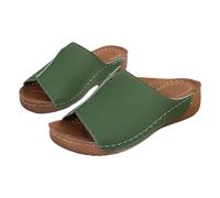 Pantofole da donna con supporto Arch, ortopediche, estive, casual, con zeppa, con plateau, verde, 41 EU