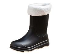 Pantofole da donna con supporto per arco plantare da donna primavera estate autunno e inverno metà tubo più velluto in cotone rimovibile e Washable Outdoor Fashion Work Ballerine a punta nera, grigio