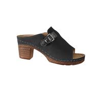 Pantofole da donna con tacco alto a punta aperta modello confortevole una linea romana tacco a blocco pantofole infradito da donna, Nero , 39 EU