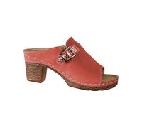 Pantofole da donna con tacco alto a punta aperta modello confortevole una linea romana tacco a blocco pantofole infradito da donna, Rosso, 40 EU