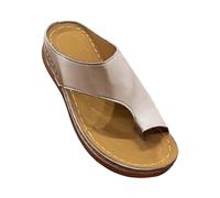 Pantofole da donna con tacco, infradito da donna, con plateau e plateau, infradito antiscivolo, sandali con zeppa, sandali estivi, sandali da spiaggia, oro rosa., 38 EU