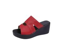 Pantofole da donna con zeppa con punta aperta, sandali da donna con suola morbida, comode pantofole estive, larghe, leggere e ad asciugatura rapida, comode da indossare per lo shopping al centro