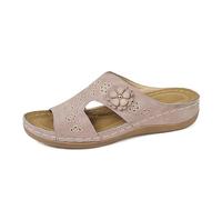 Pantofole da donna con zeppa, con sperone calcaneare, leggere, comode, per il tempo libero, per interni ed esterni, con sandali antiscivolo, Colore: rosa., 36 EU