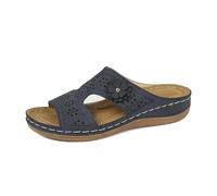 Pantofole da donna con zeppa, con sperone calcaneare, leggere, comode, per il tempo libero, per interni ed esterni, con sandali antiscivolo, Blu, 40 EU