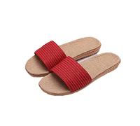 Pantofole da Donna Donne Slompotane di Lino Sandali Summer Slipper Woman Uomo Apri Slide Sandali Unisex Flip Flip Scarpe da Interno, Taglia Cinese 37-38