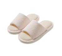 Pantofole da donna e da uomo, casual, con punta aperta, in lino, unisex, traspiranti, antiscivolo, leggere, per la casa, Colore: rosa., 38 EU